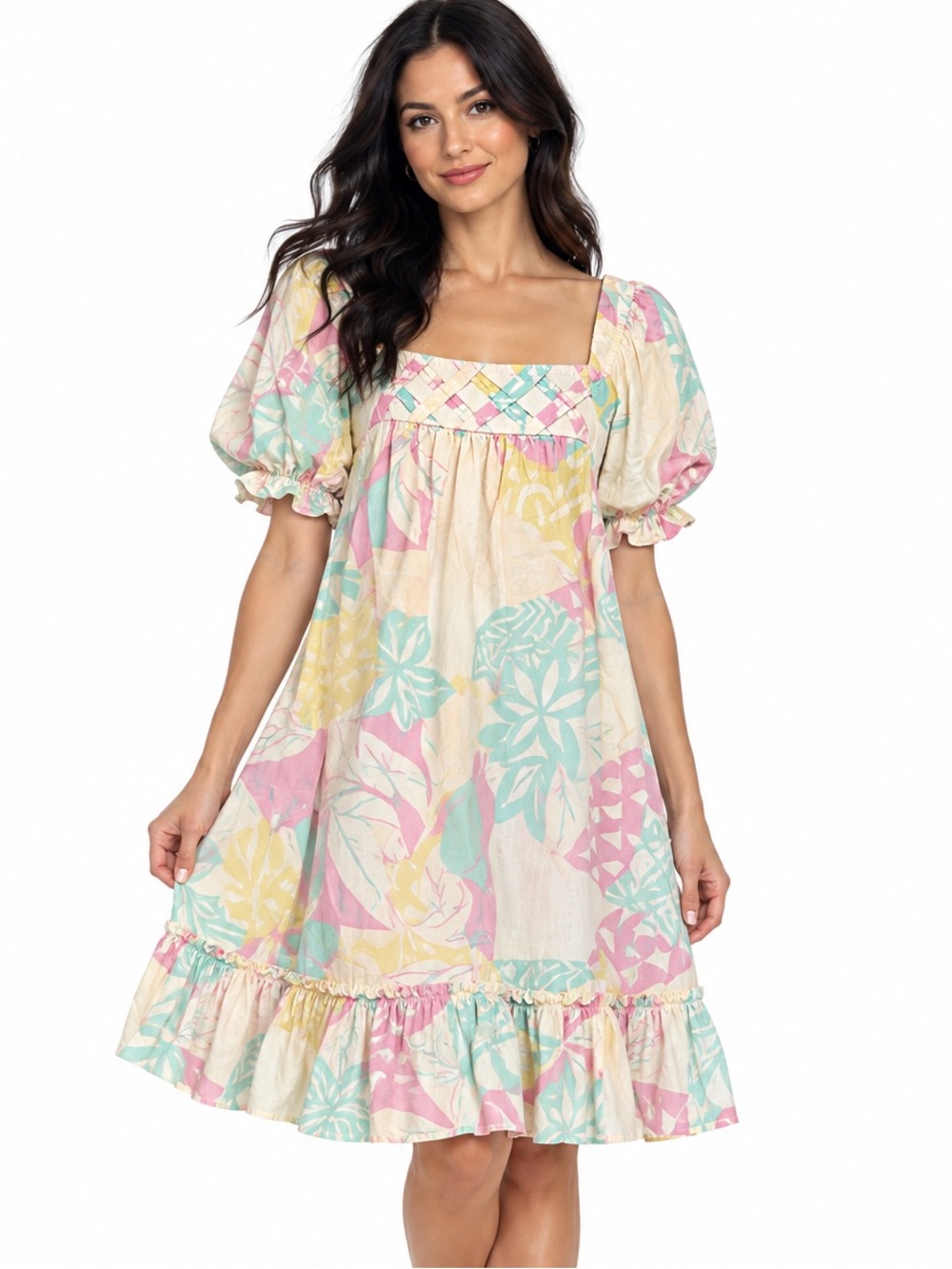 Vintage Expressions by Young Hawaii Floral Patterned Cotton Sun Dress Moomoo